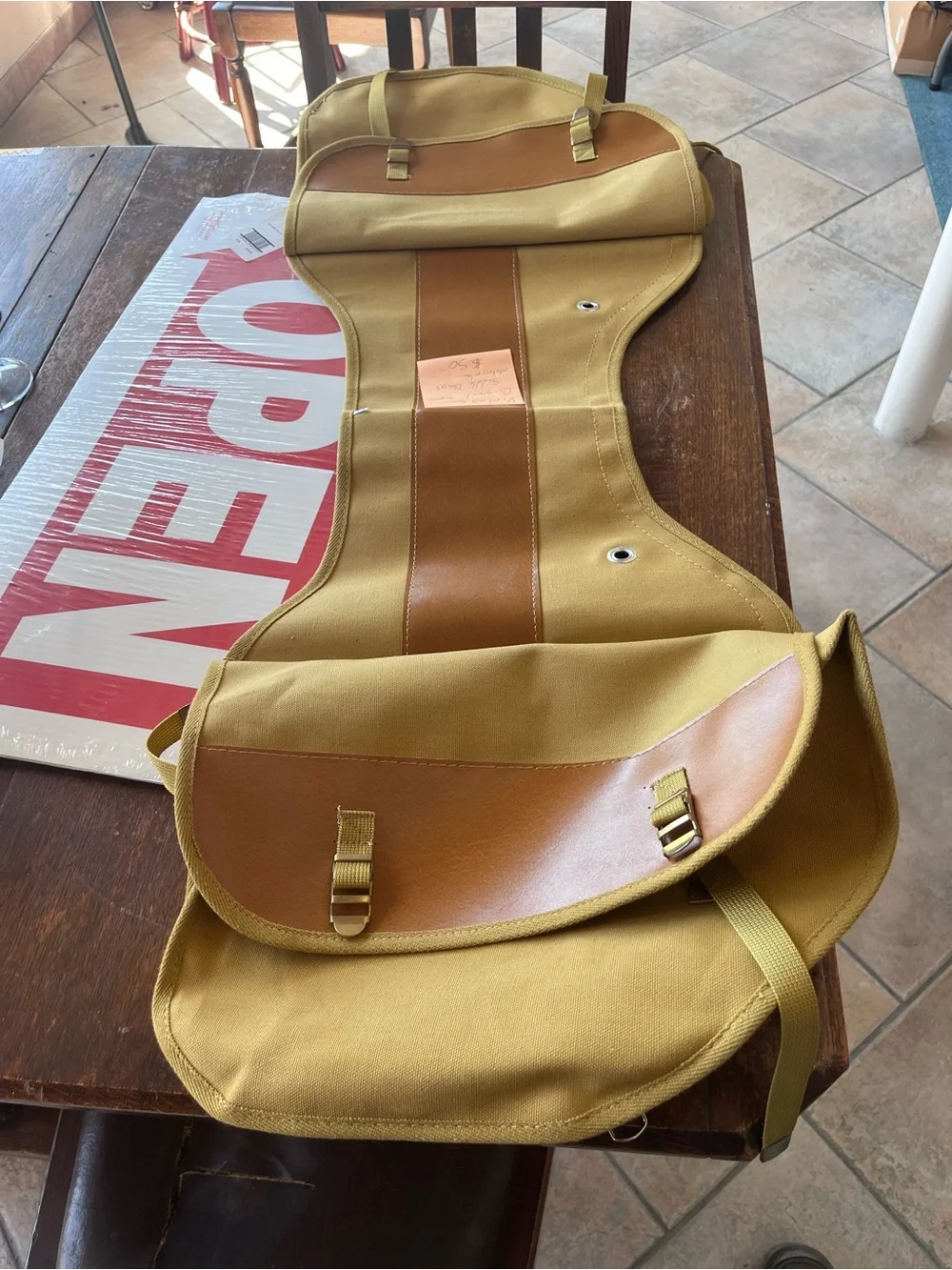 Vintage made in Japan saddle bags for motorcycle